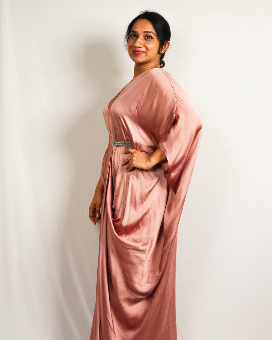 Pink Belted Kaftan