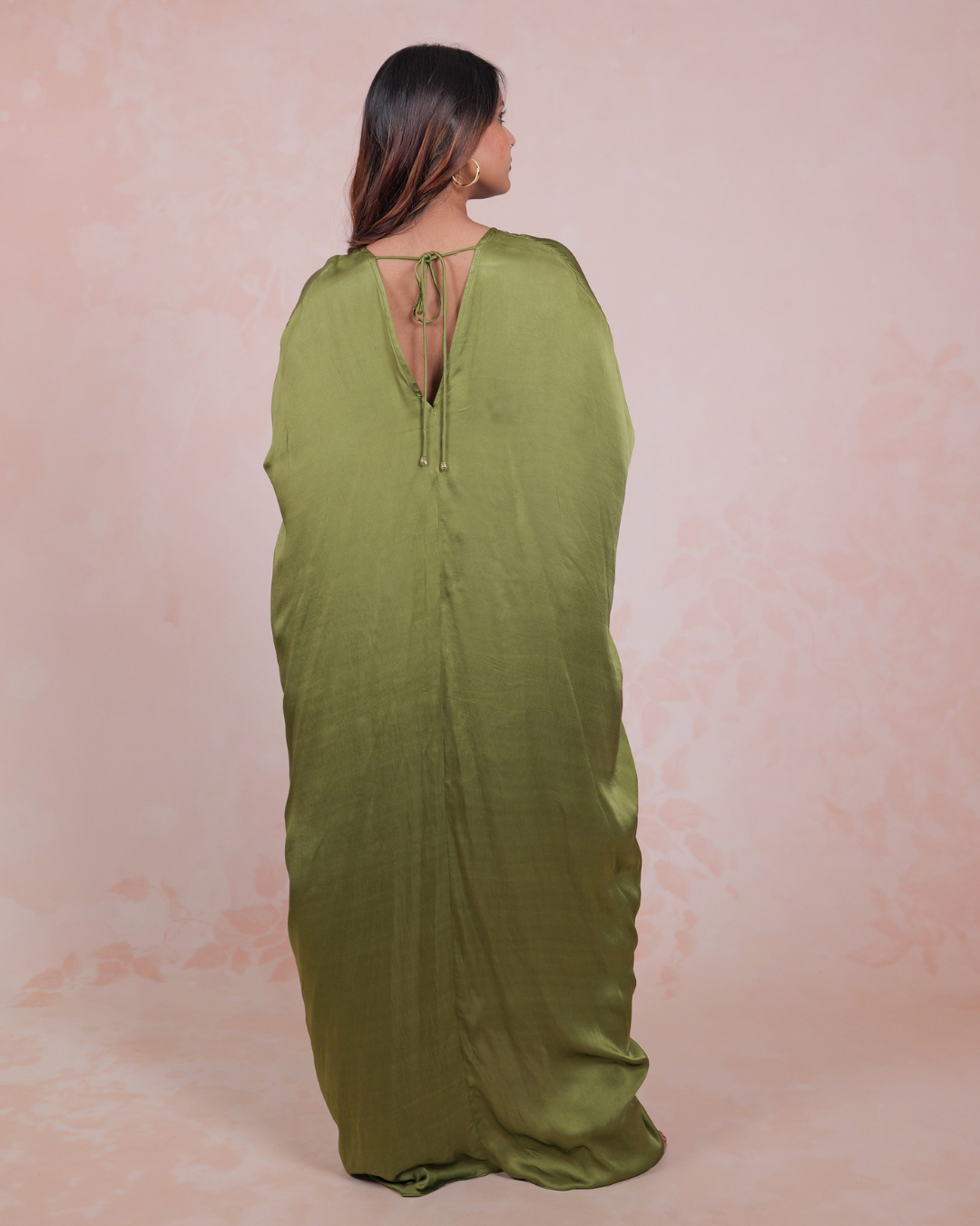 Olive Green Belted Kaftan
