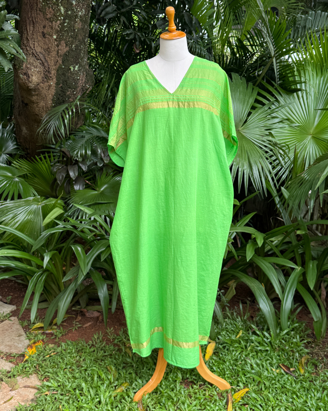 Green Kasavu Kaftan
