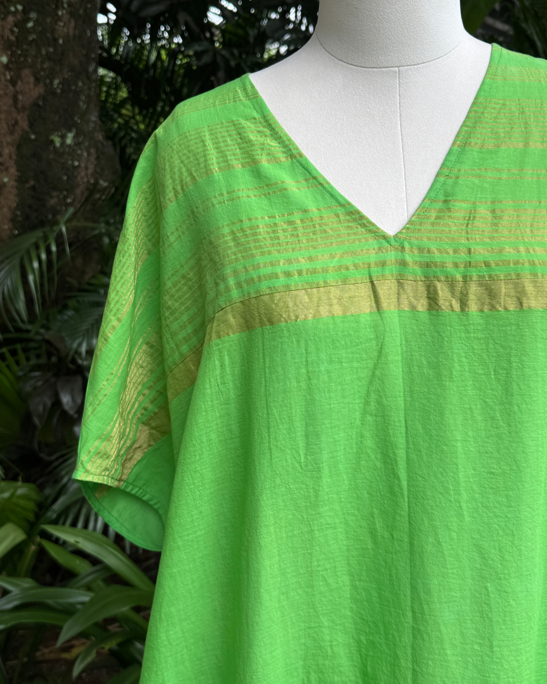Green Kasavu Kaftan
