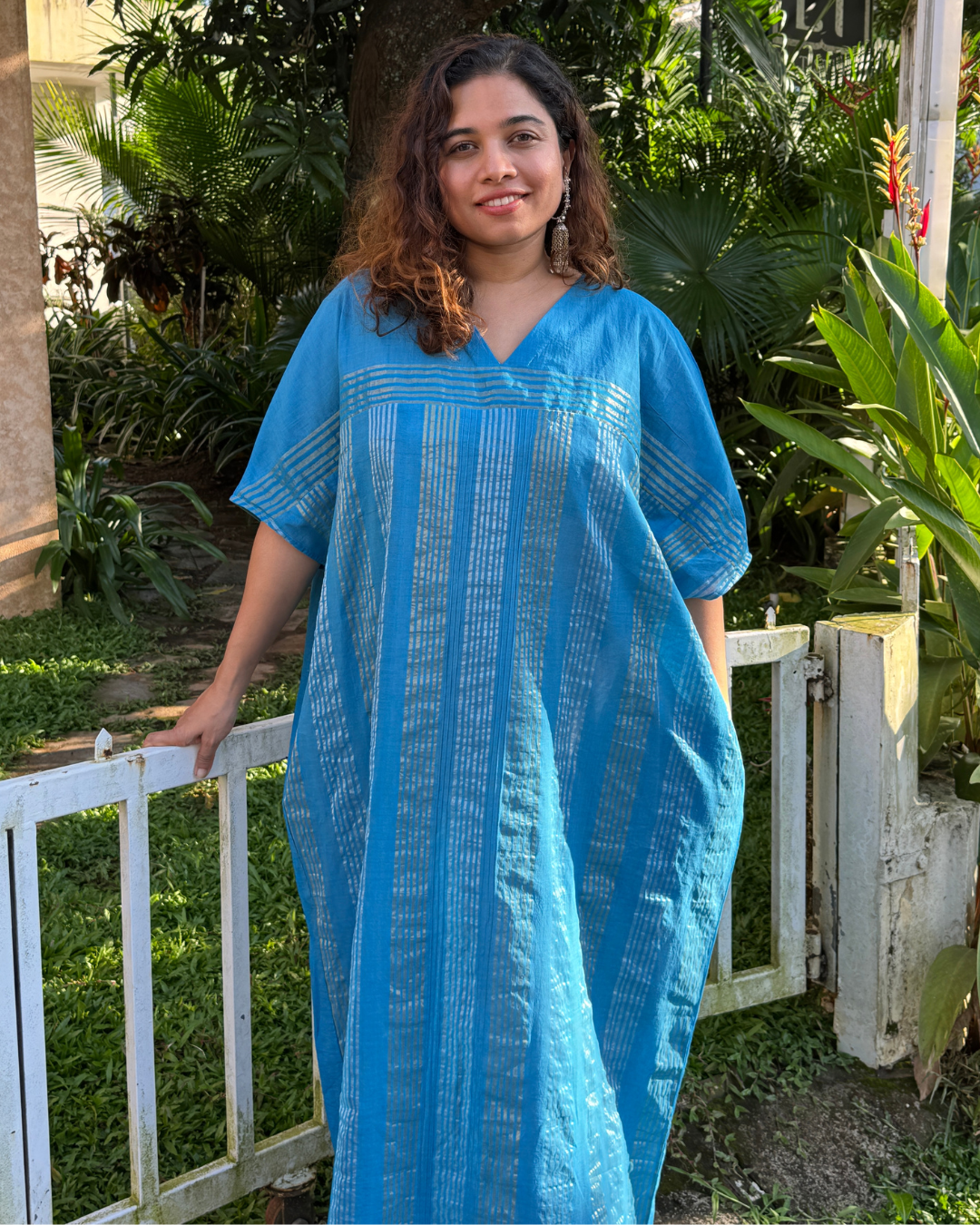 Neela Blue Kasavu Kaftan