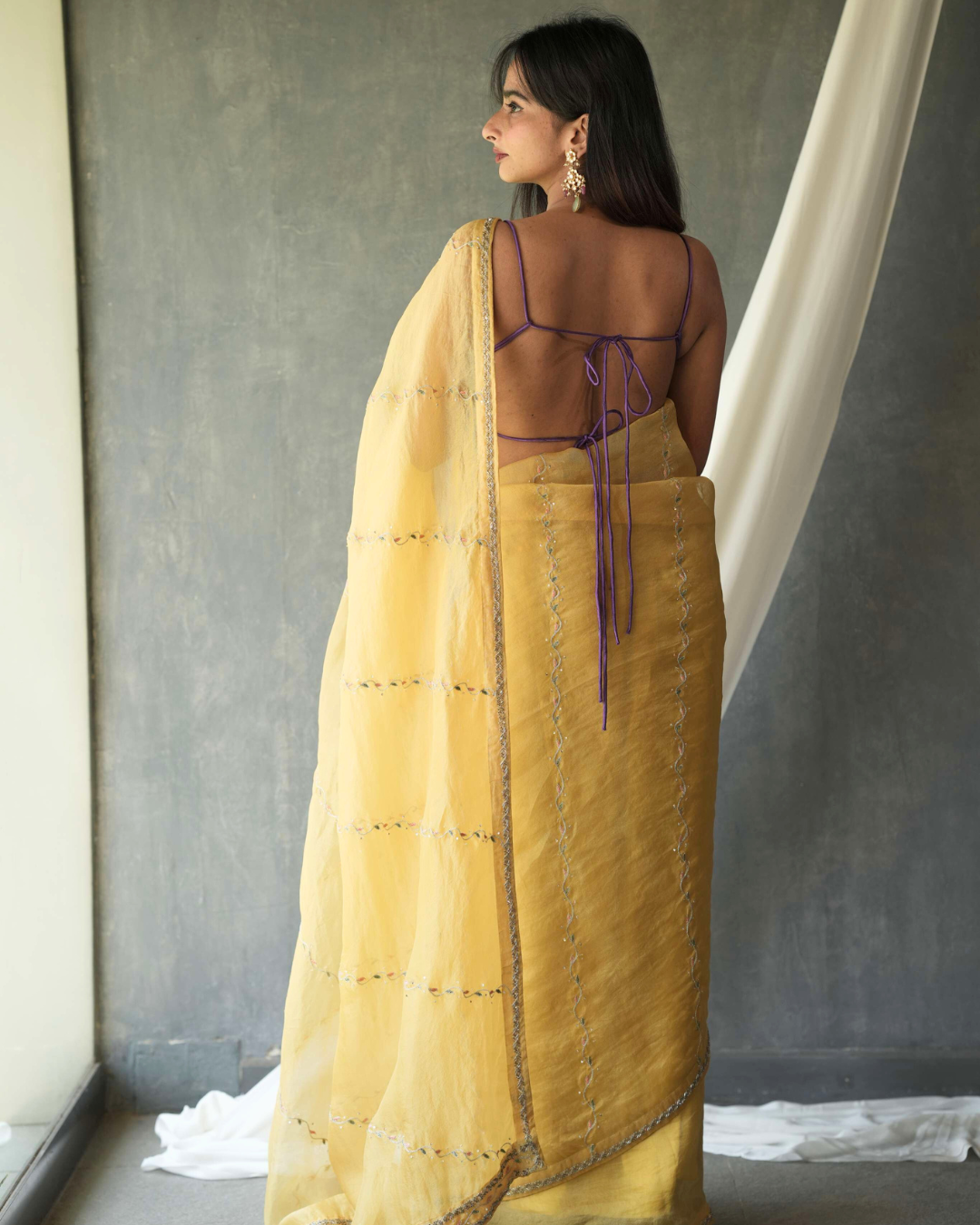 Embroidered Organza Saree