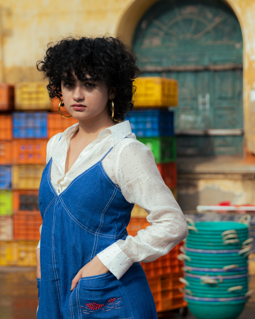 ODESSA BLUE POLKA SHIRT