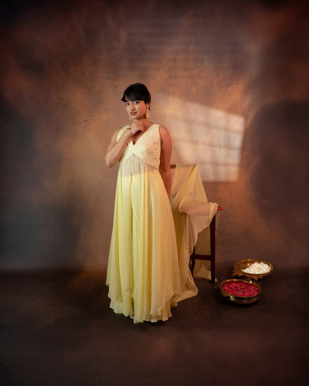 Sitara | Buttercup Yellow Organza Dupatta