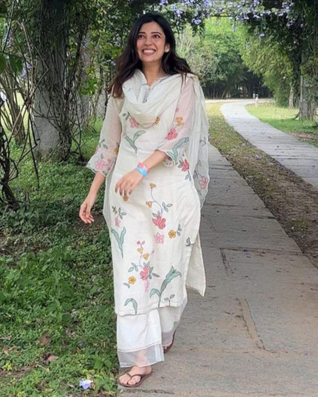 Porcelain Applique Kurta Set