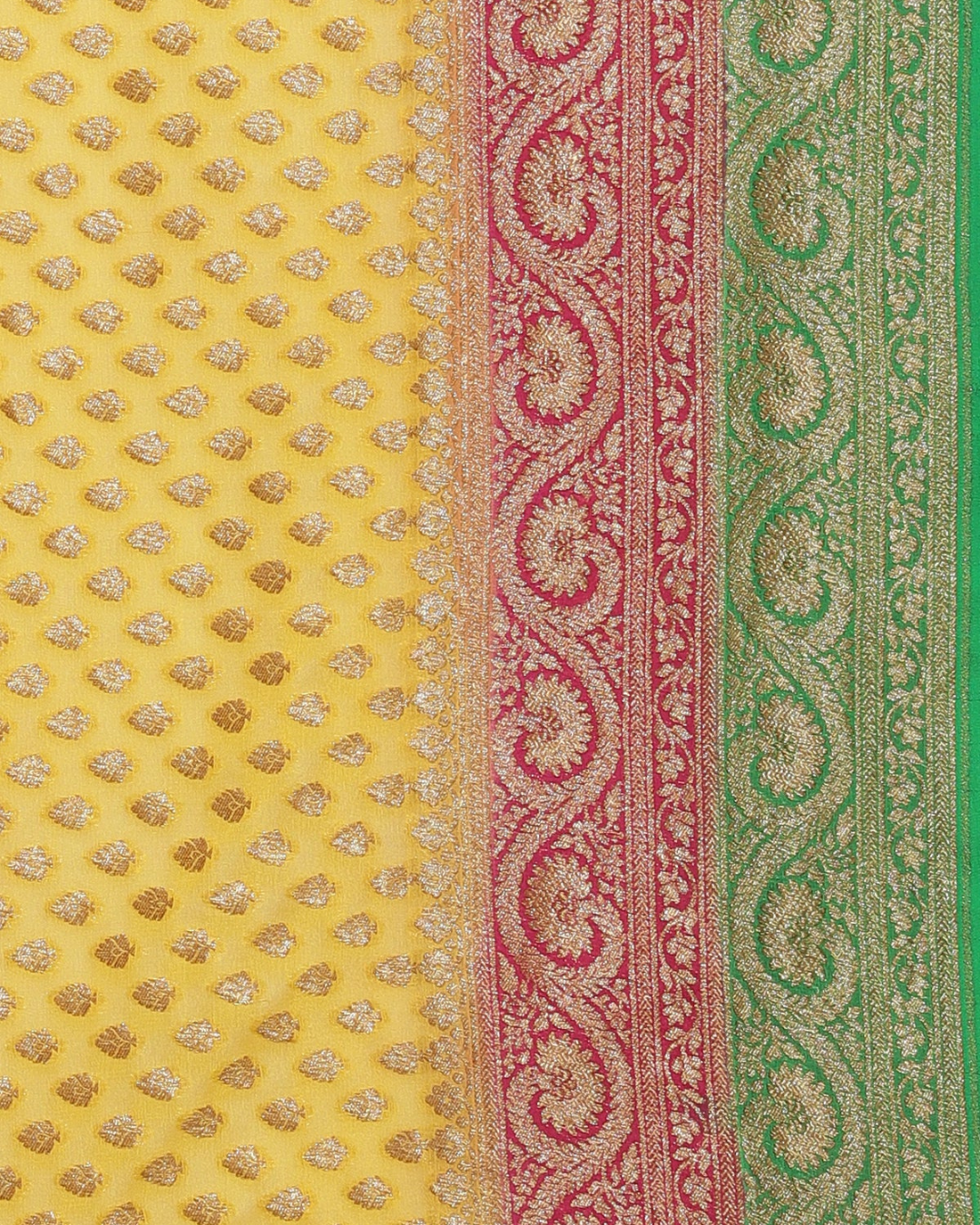 Rhye Green Silk-Georgette Banarasi Saree
