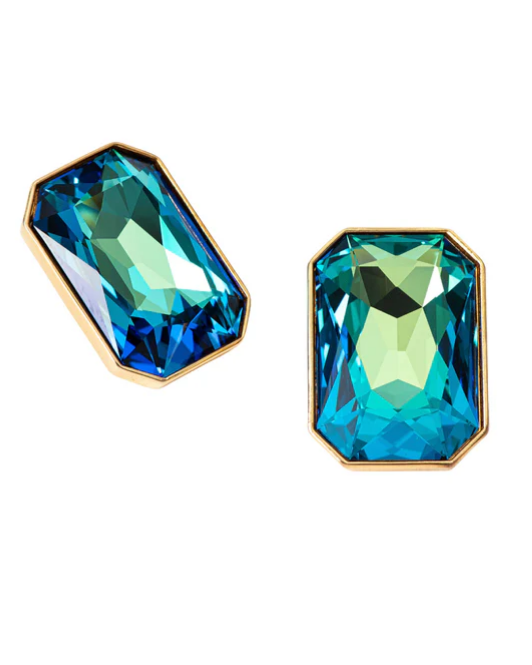 Radiance Crystal Cocktail Earring - Peacock Blue