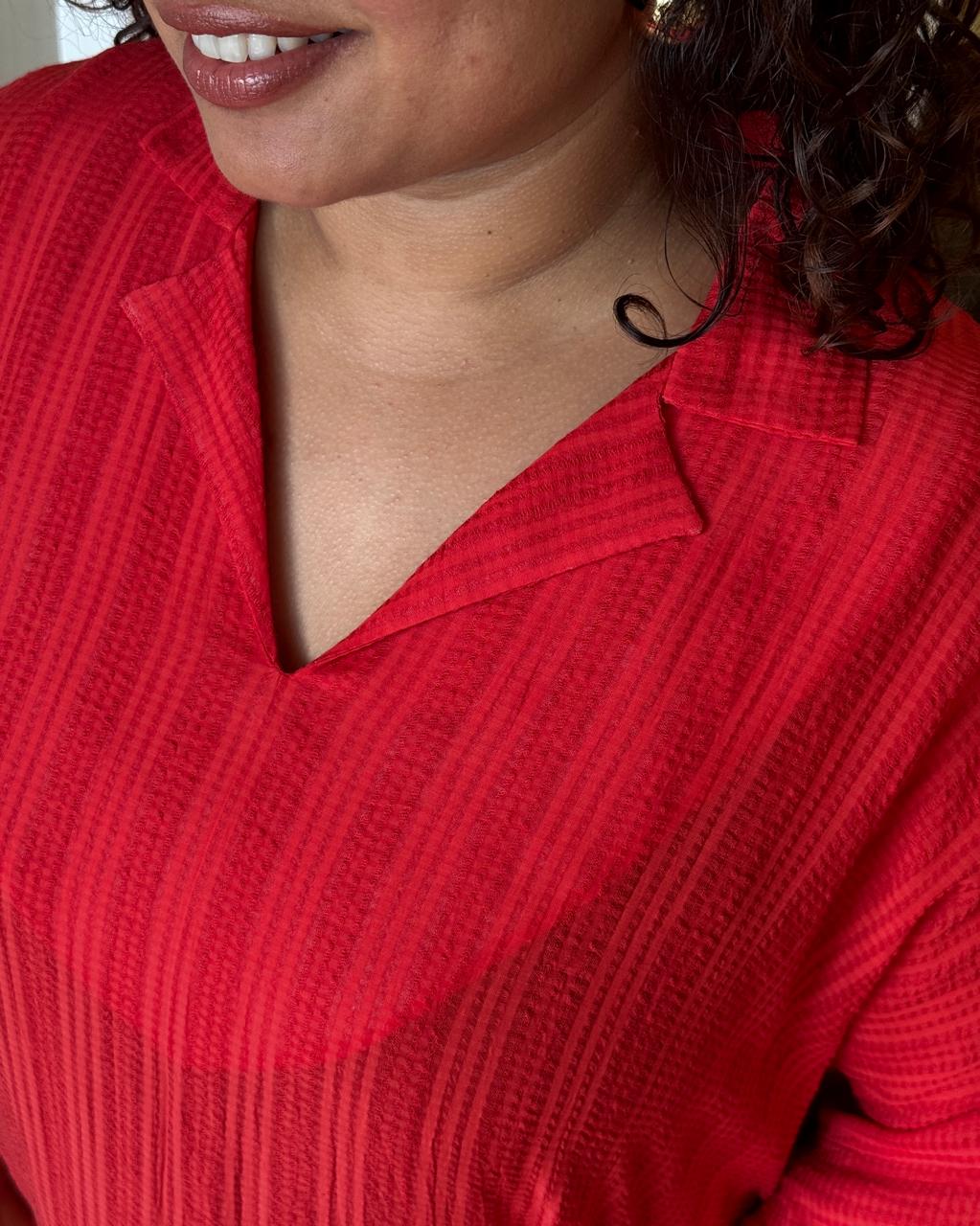 Riva Coral Notch Collar Kaftan