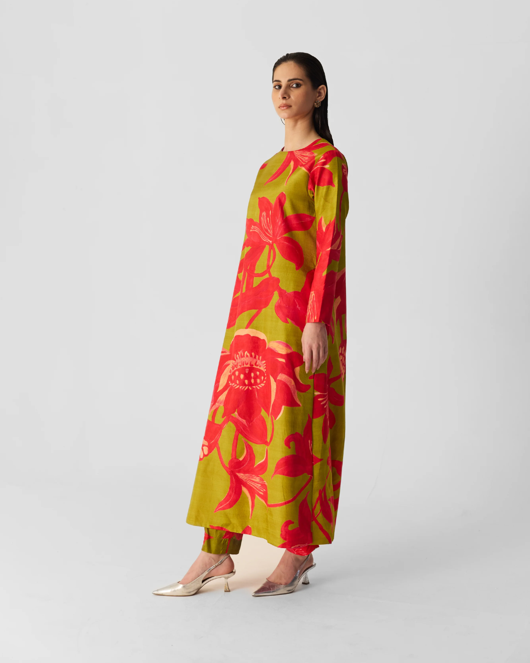 Lian Lime Silk Kurta Set