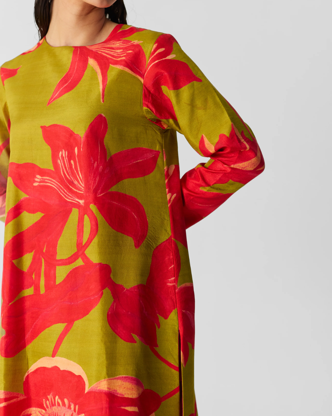 Lian Lime Silk Kurta Set