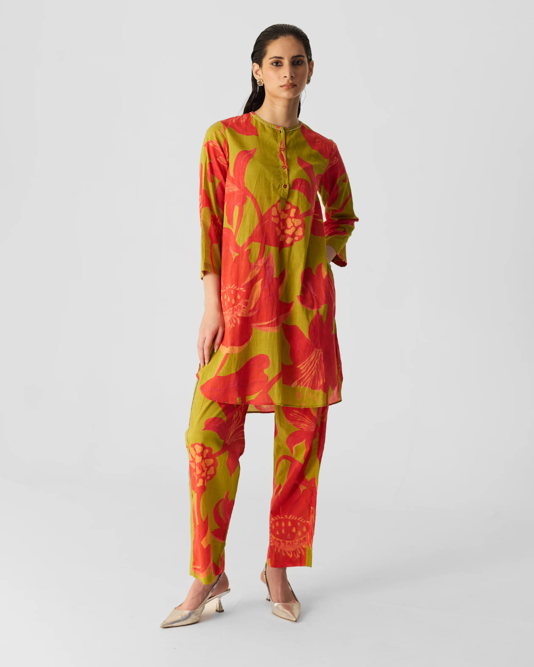 Lian Lime Cotton Kurta Set