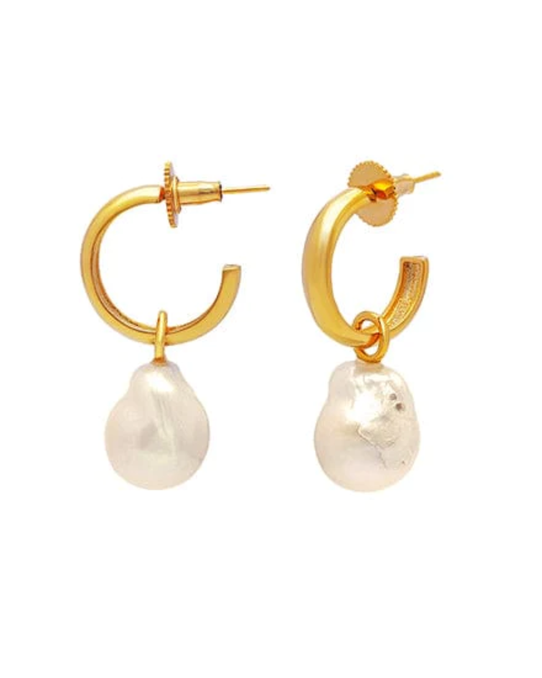 Detachable Pearl Hoop Earrings