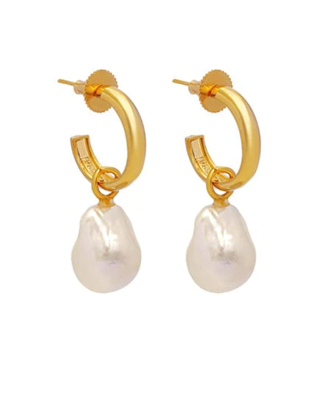 Detachable Pearl Hoop Earrings
