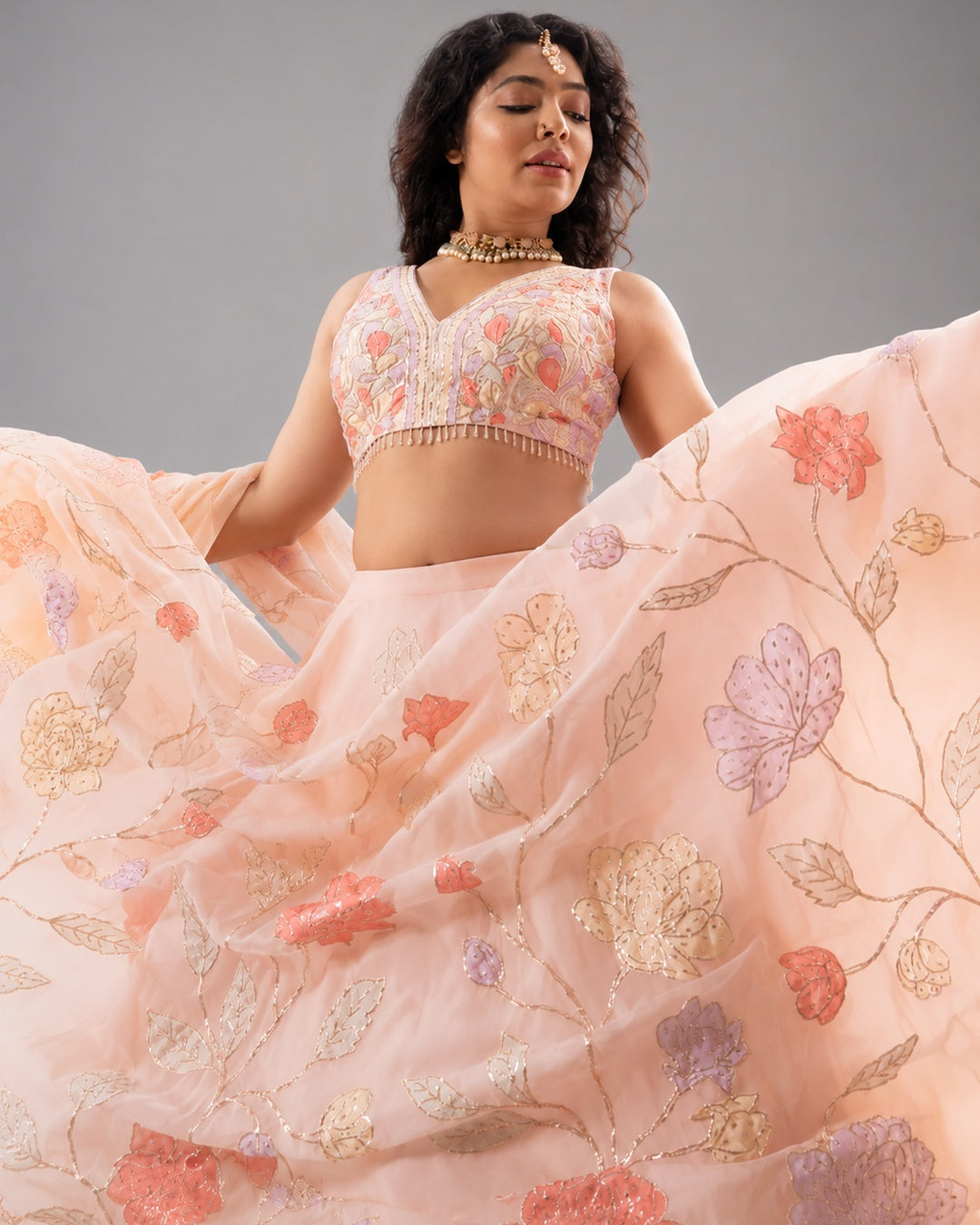 Petal Blush Embroidered Lehenga