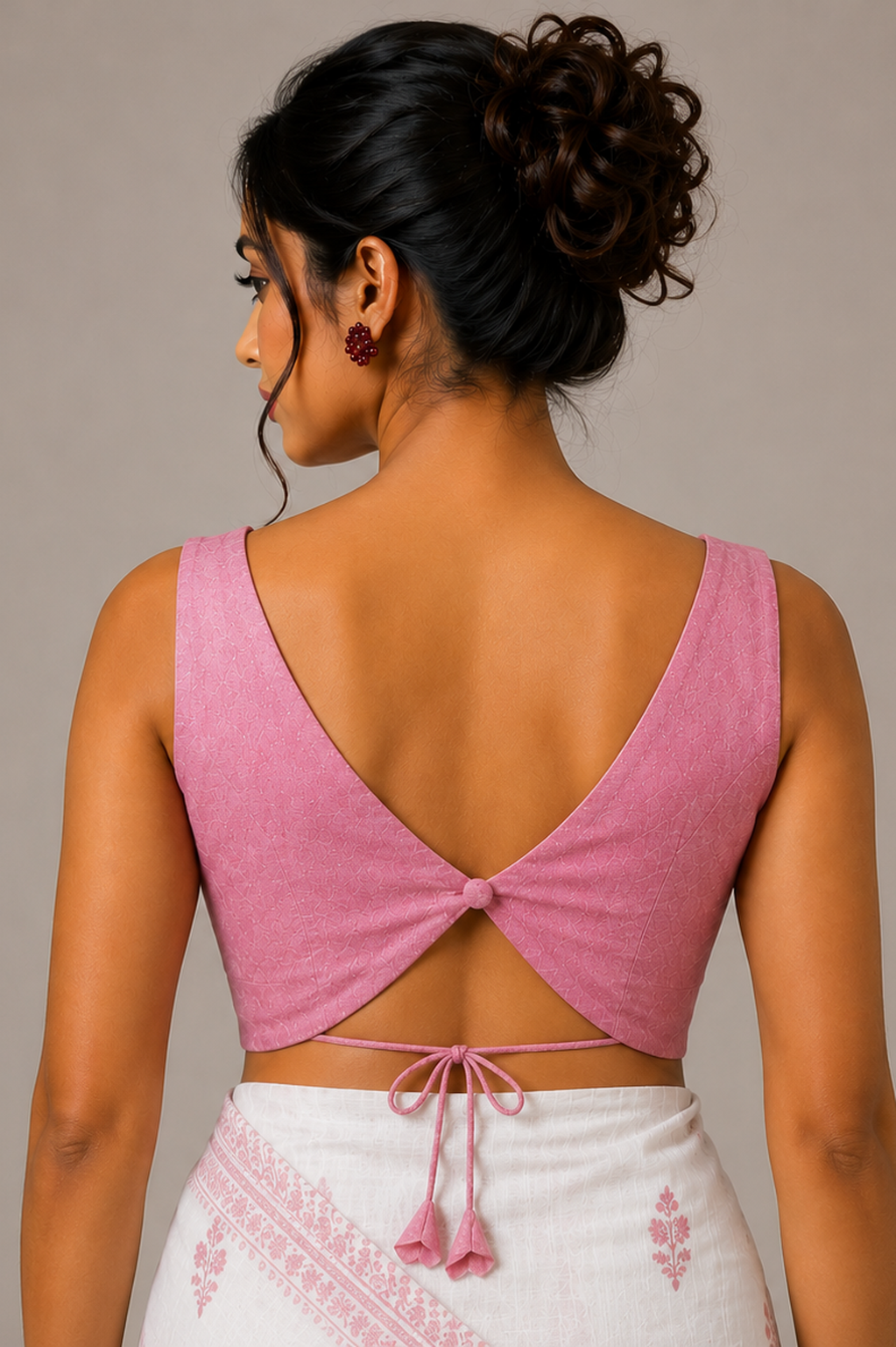 Pink V neck blouse