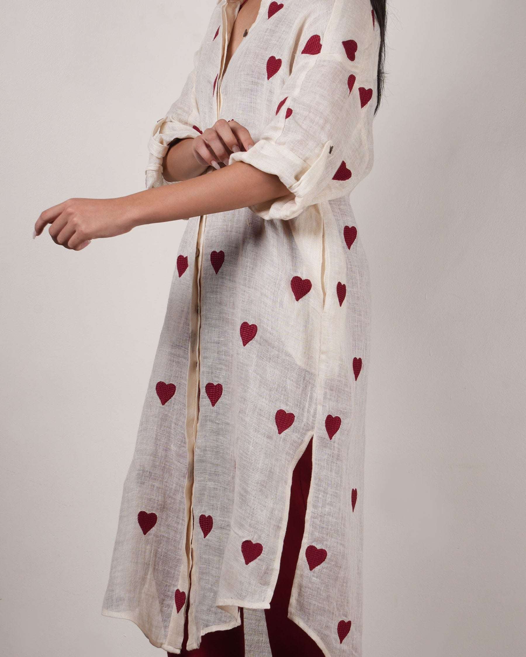 Mati Oatmeal Heart Shirt Set (2 PCS)