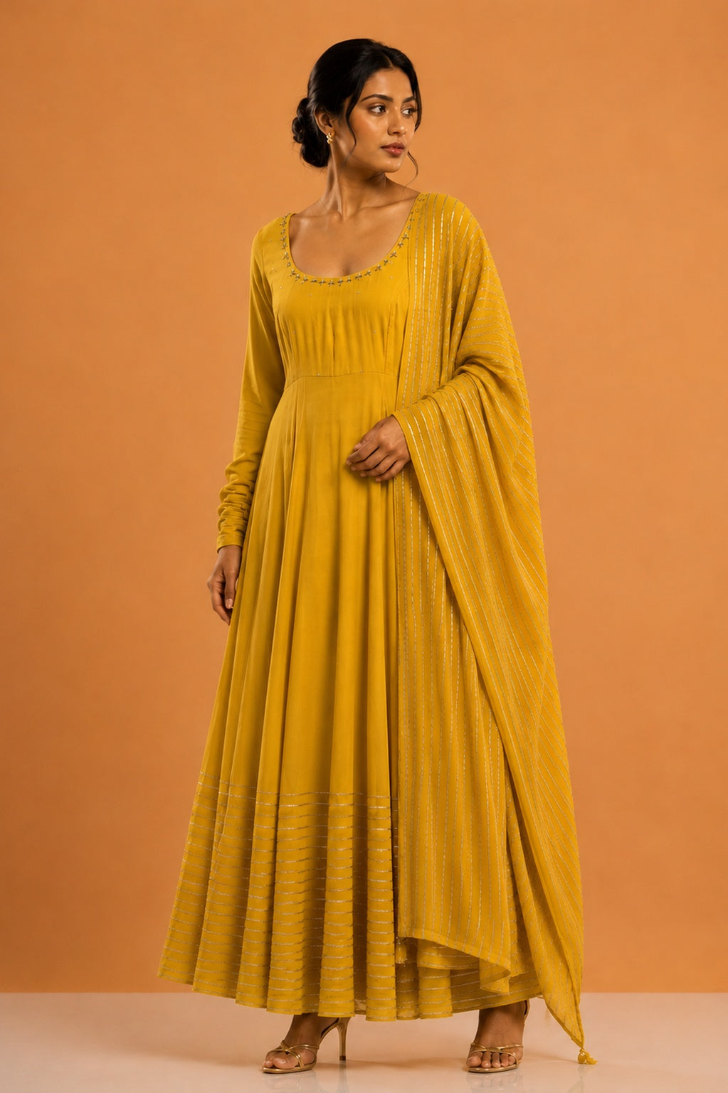 Mustard yellow Kurta set with dupatta