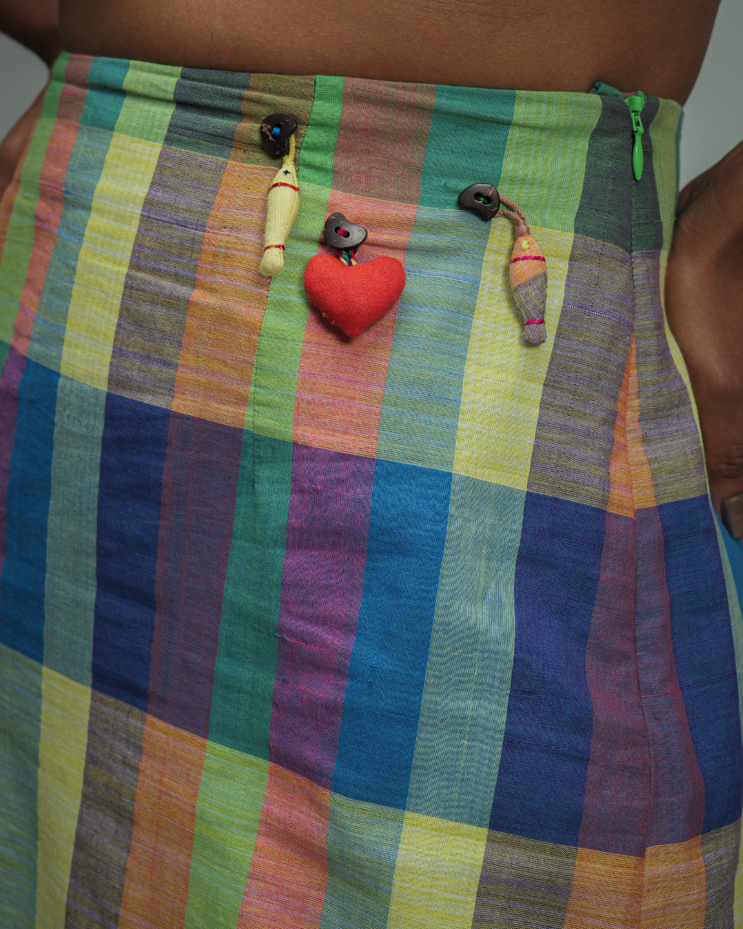 Cecilia Multicolor Check Straight Skirt