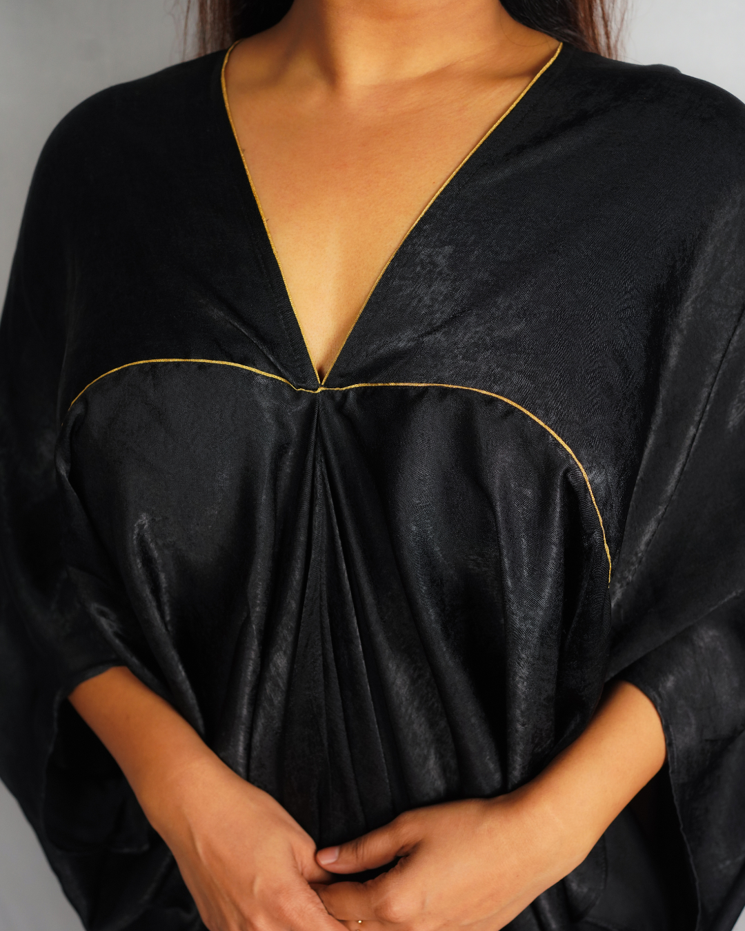 Black Piping Kaftan