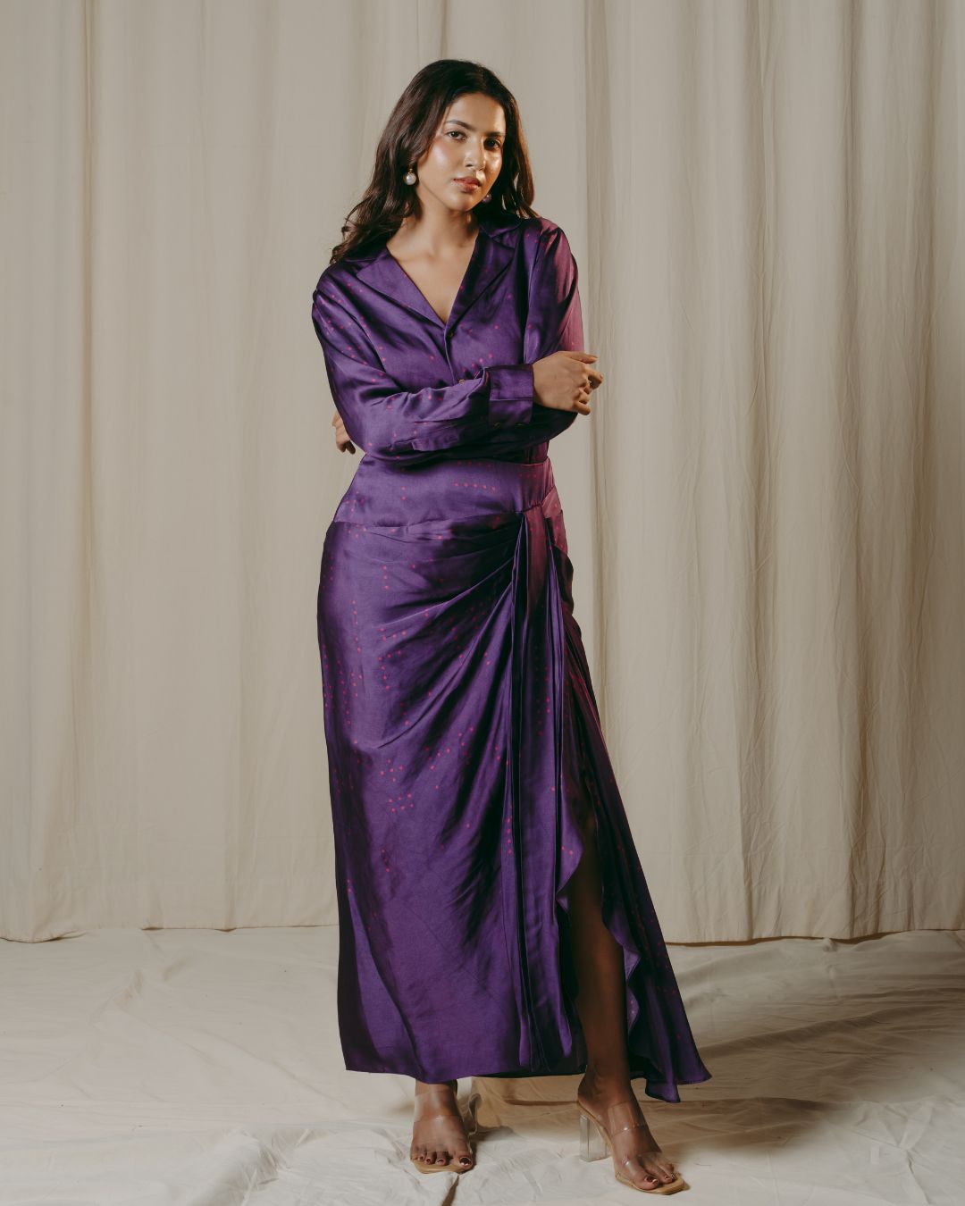 Bianca Purple Draped Skirt