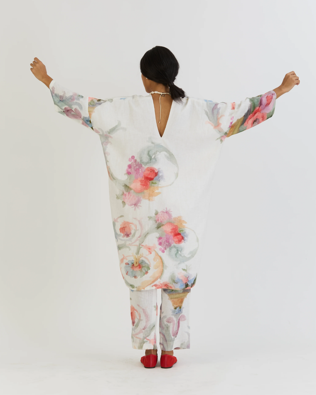 Morello Linen Kaftan Set