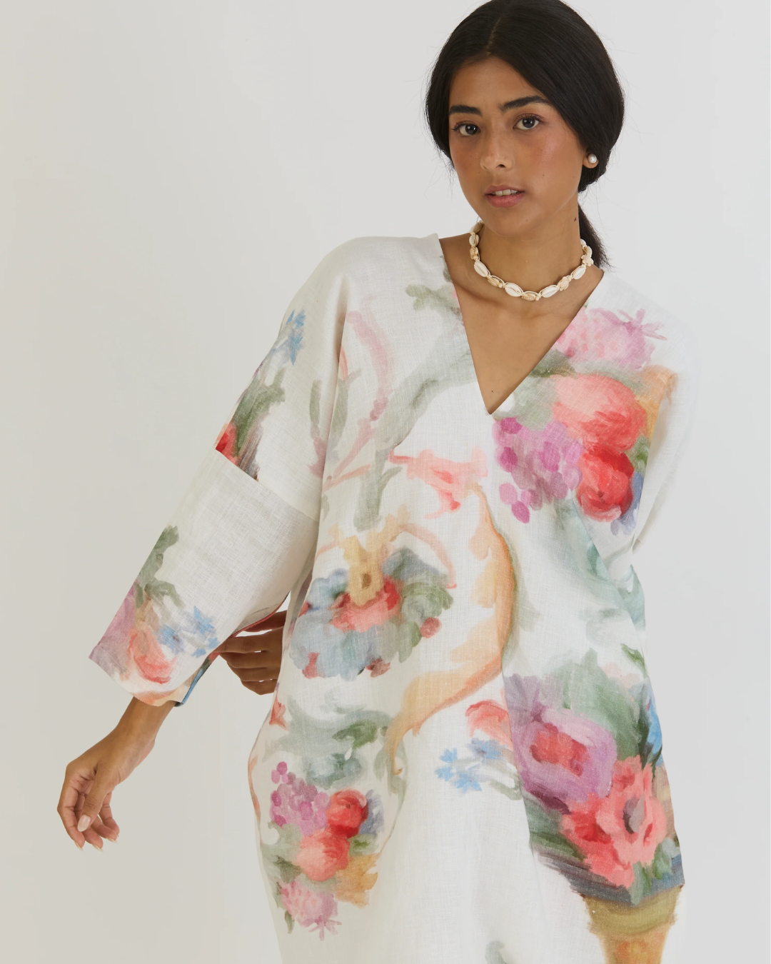 Morello Linen Kaftan Set