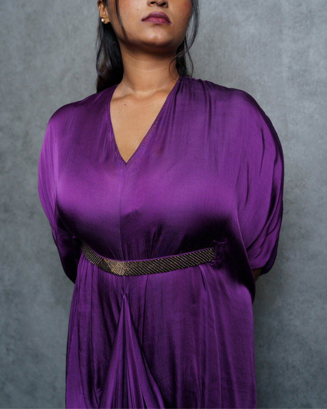 Mystic Lilac belted kaftan