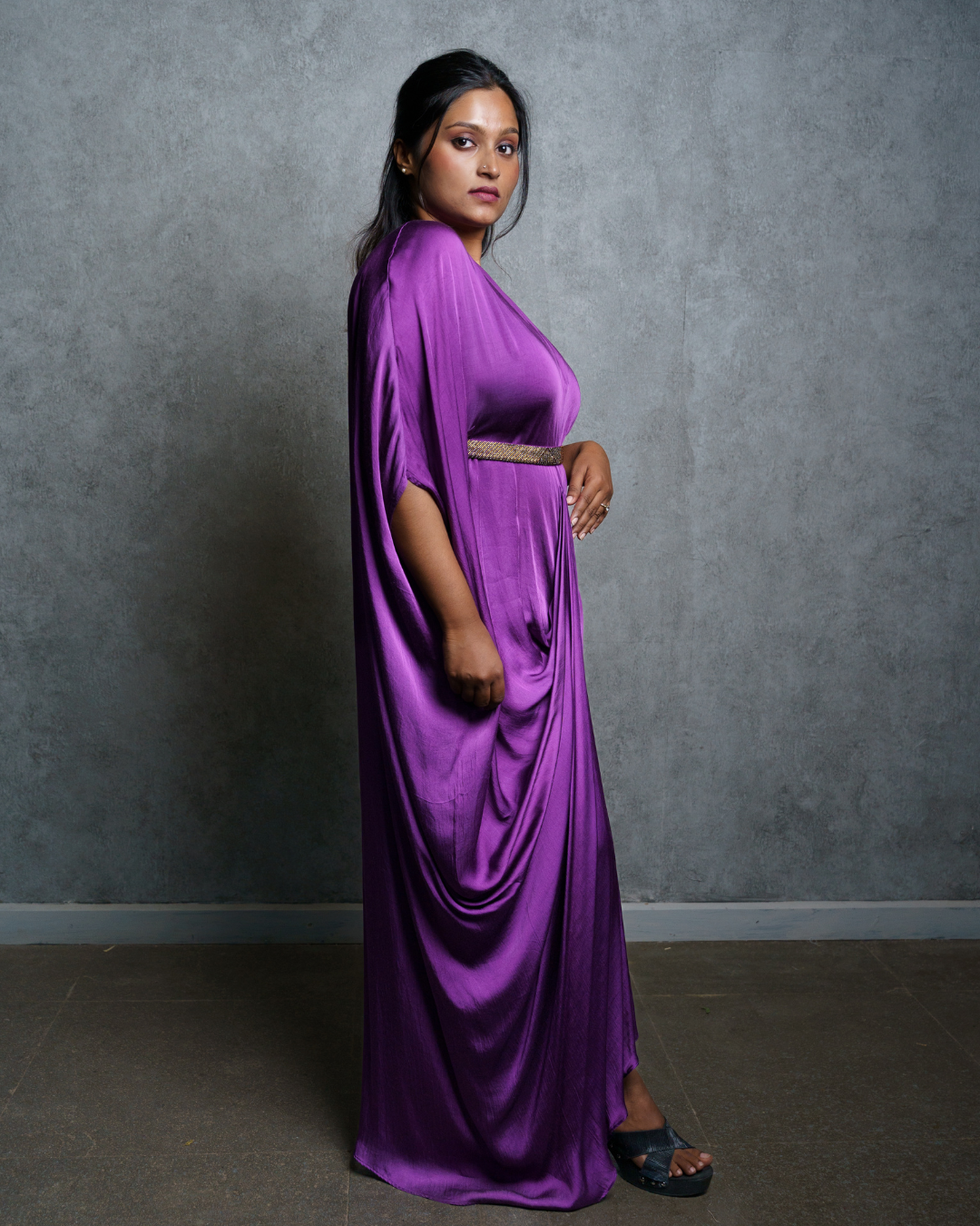 Mystic Lilac belted kaftan