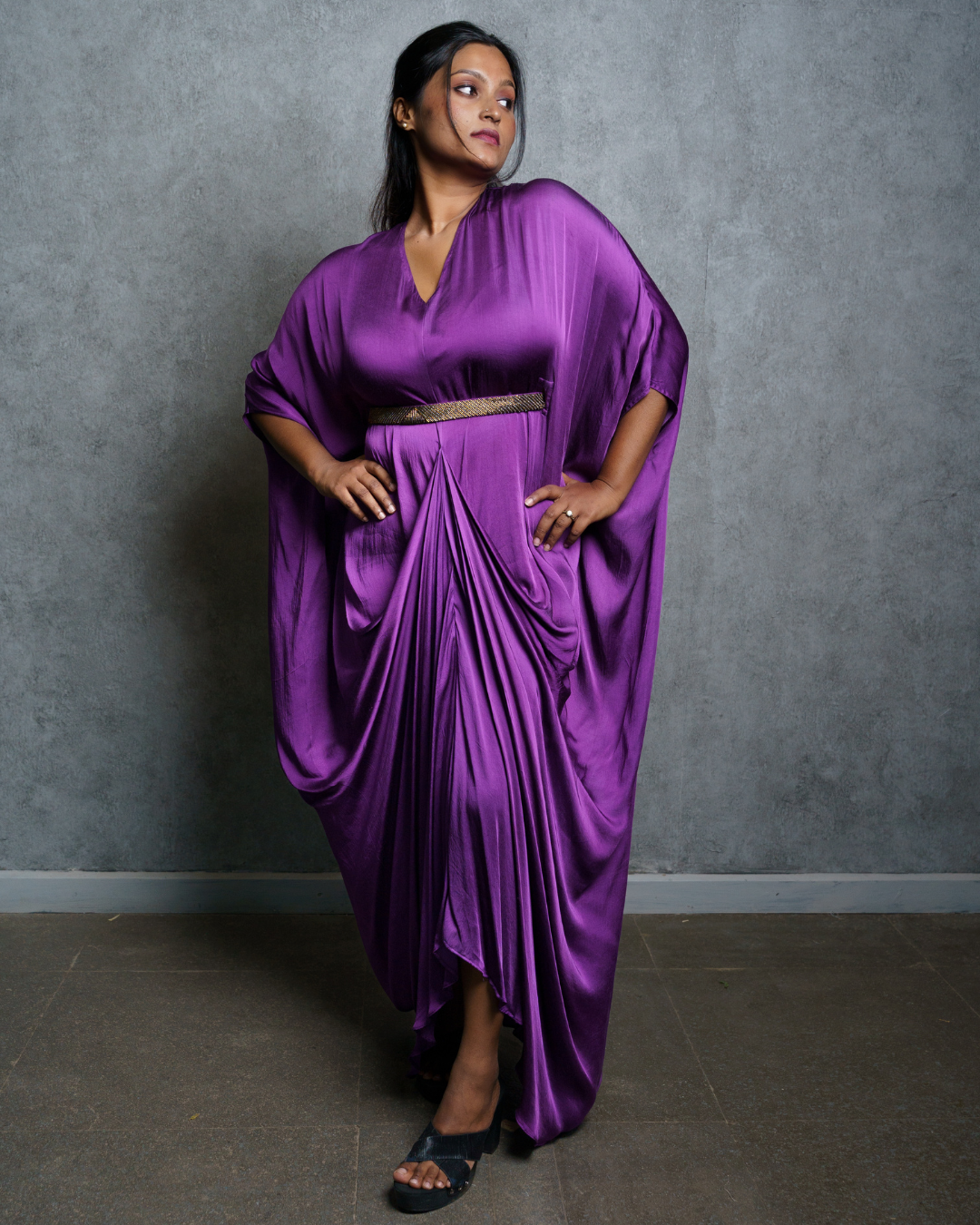 Mystic Lilac belted kaftan