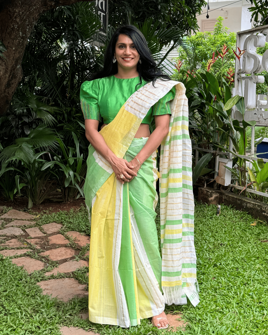 Colorblock Kasavu Saree