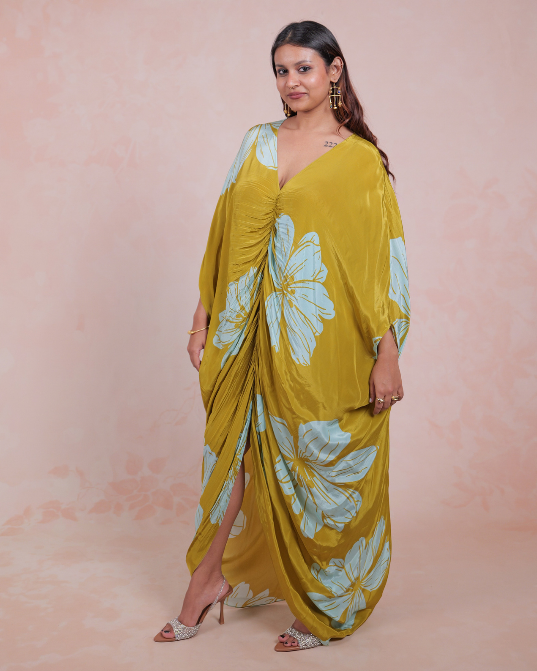 Amber Flora Ruched Kaftan