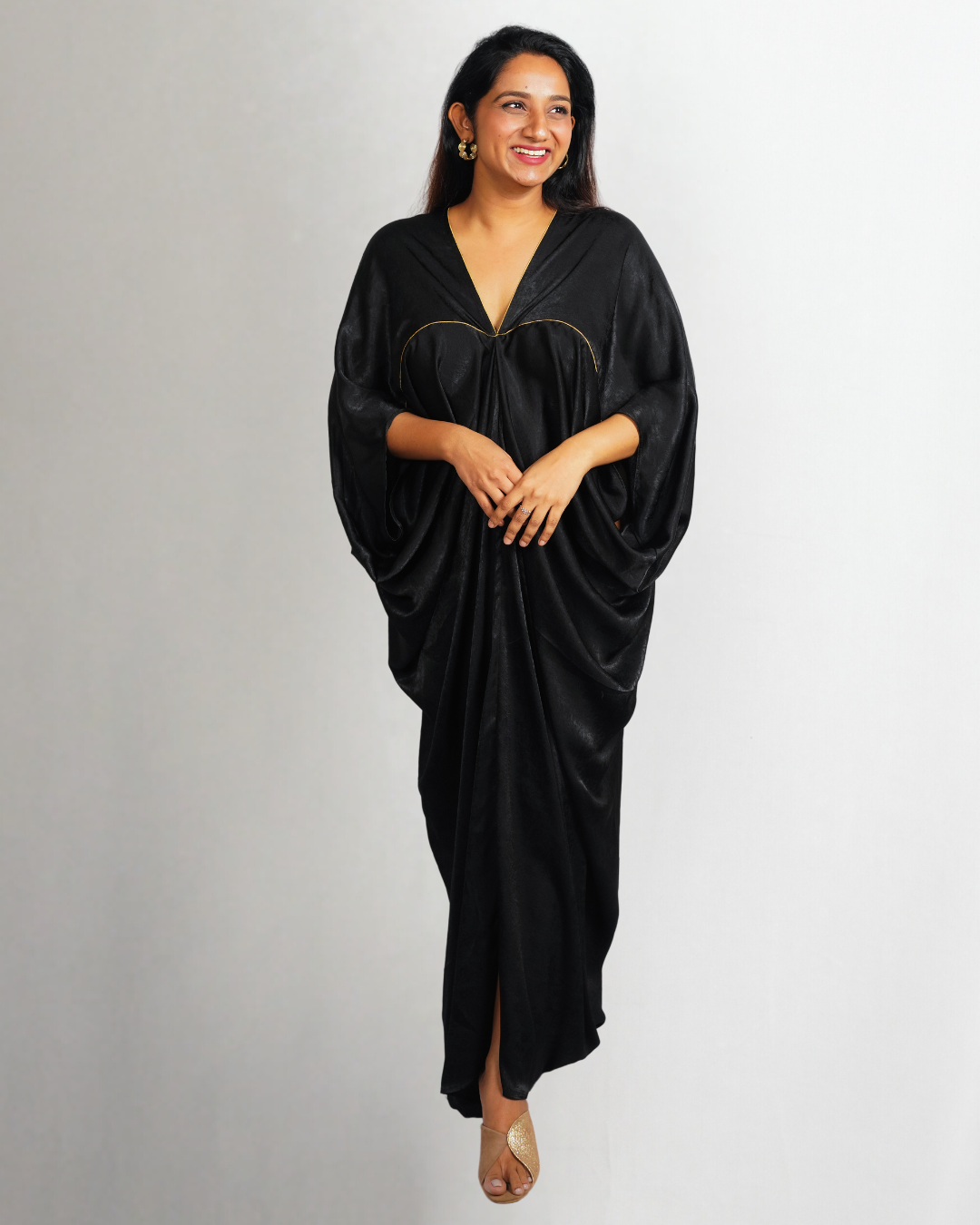 Black Piping Kaftan