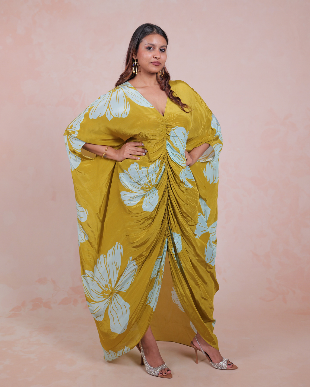 Amber Flora Ruched Kaftan