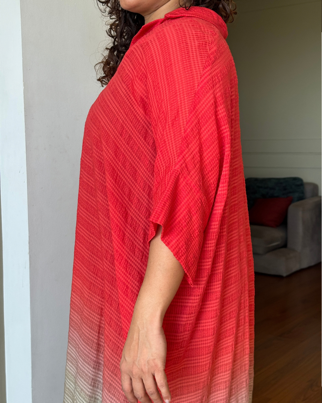 Rhea Ombre Notch Collar Kaftan