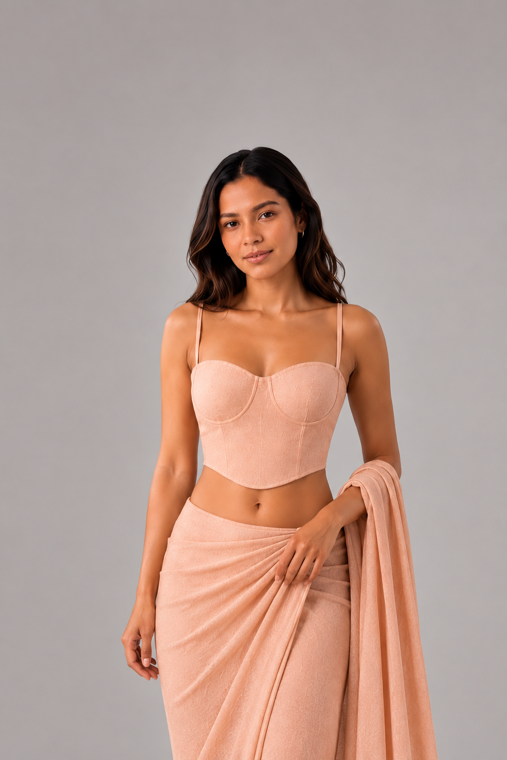 Peach Mesh Corset