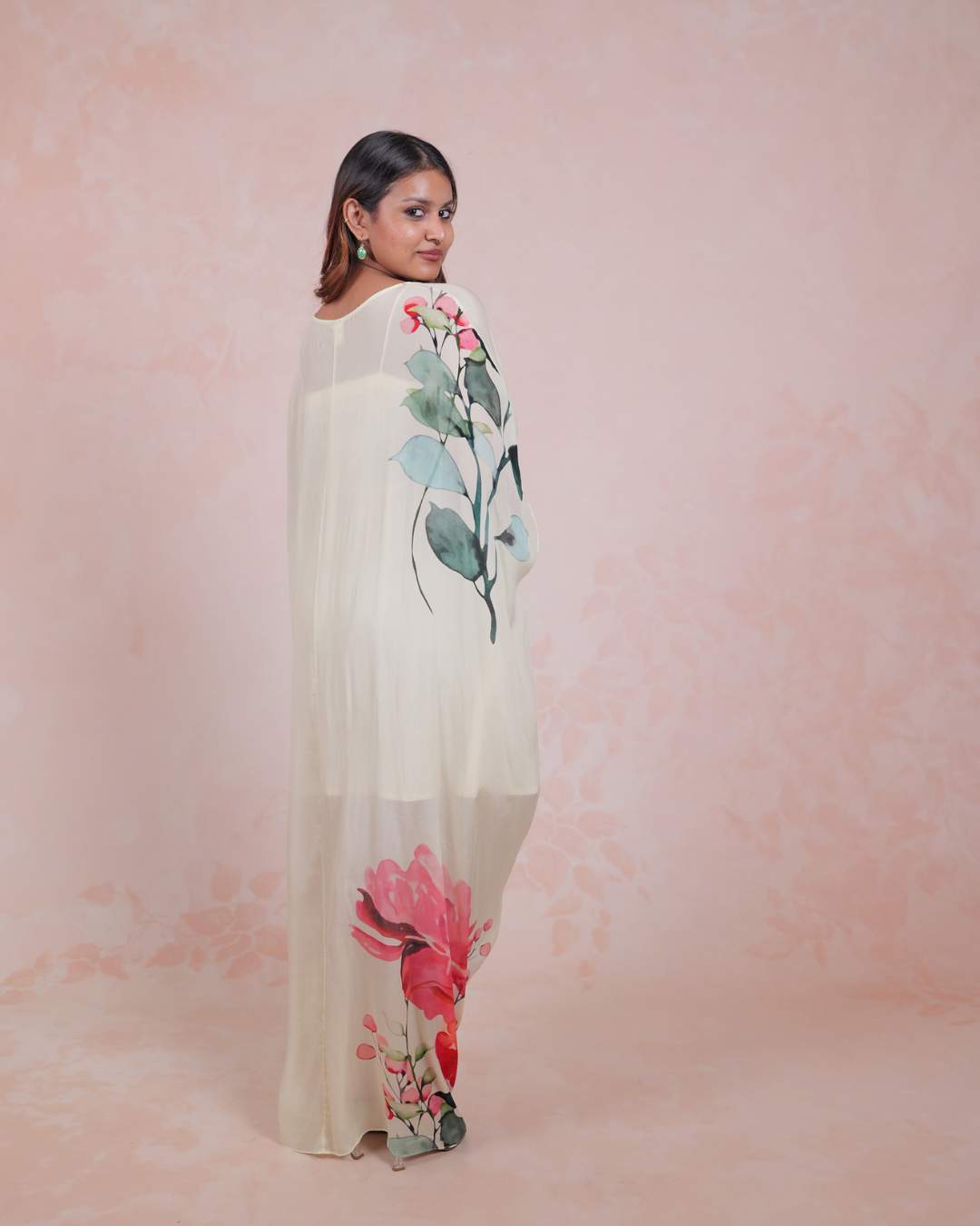 Pastel Bloom Ruched Kaftan