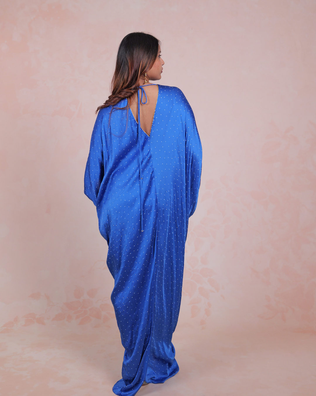 Blue Polka Piping Kaftan