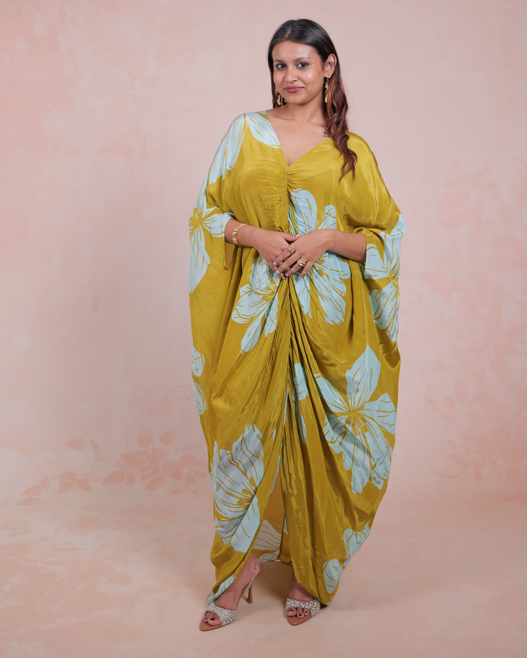 Amber Flora Ruched Kaftan