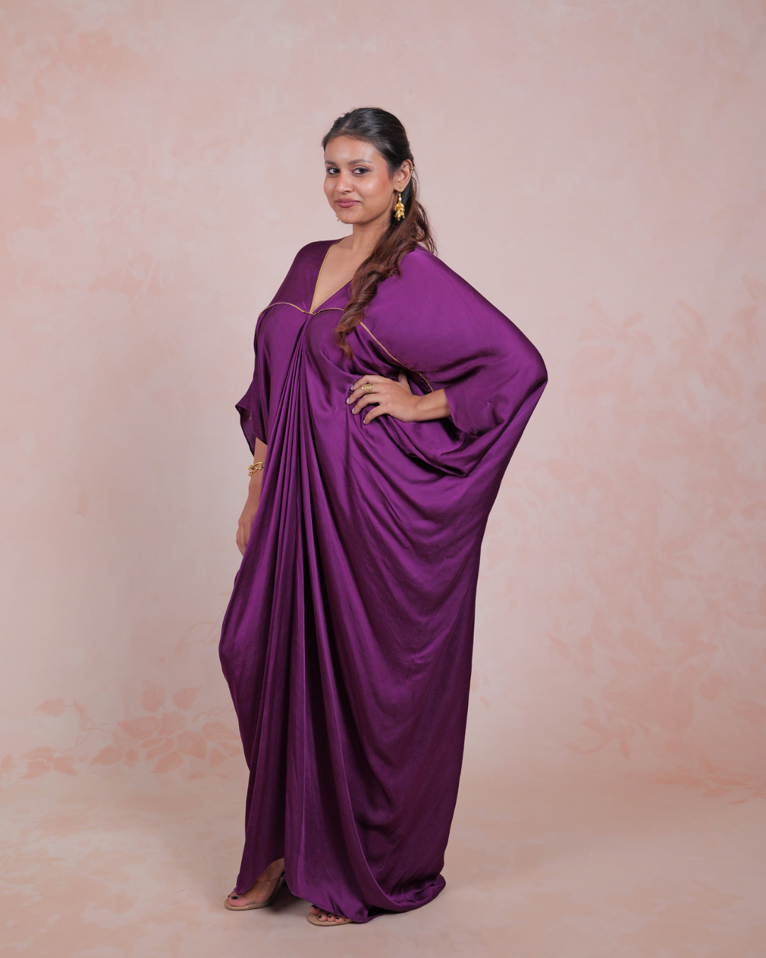 Purple Piping Kaftan