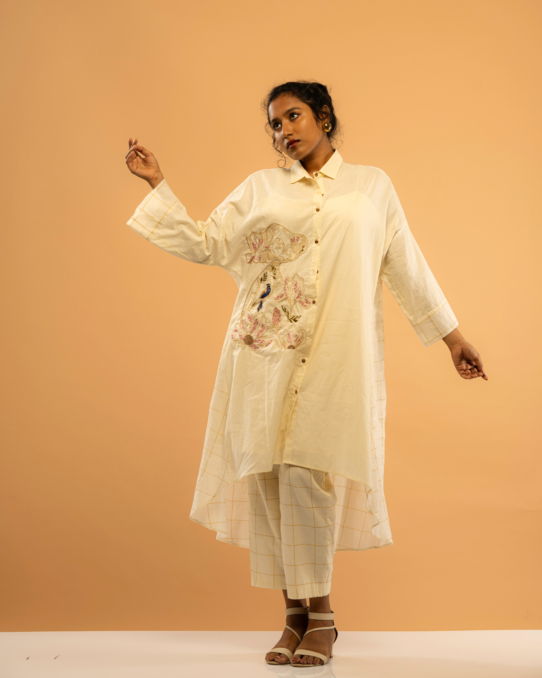 Shaili | White Formal-Style Kurta Set