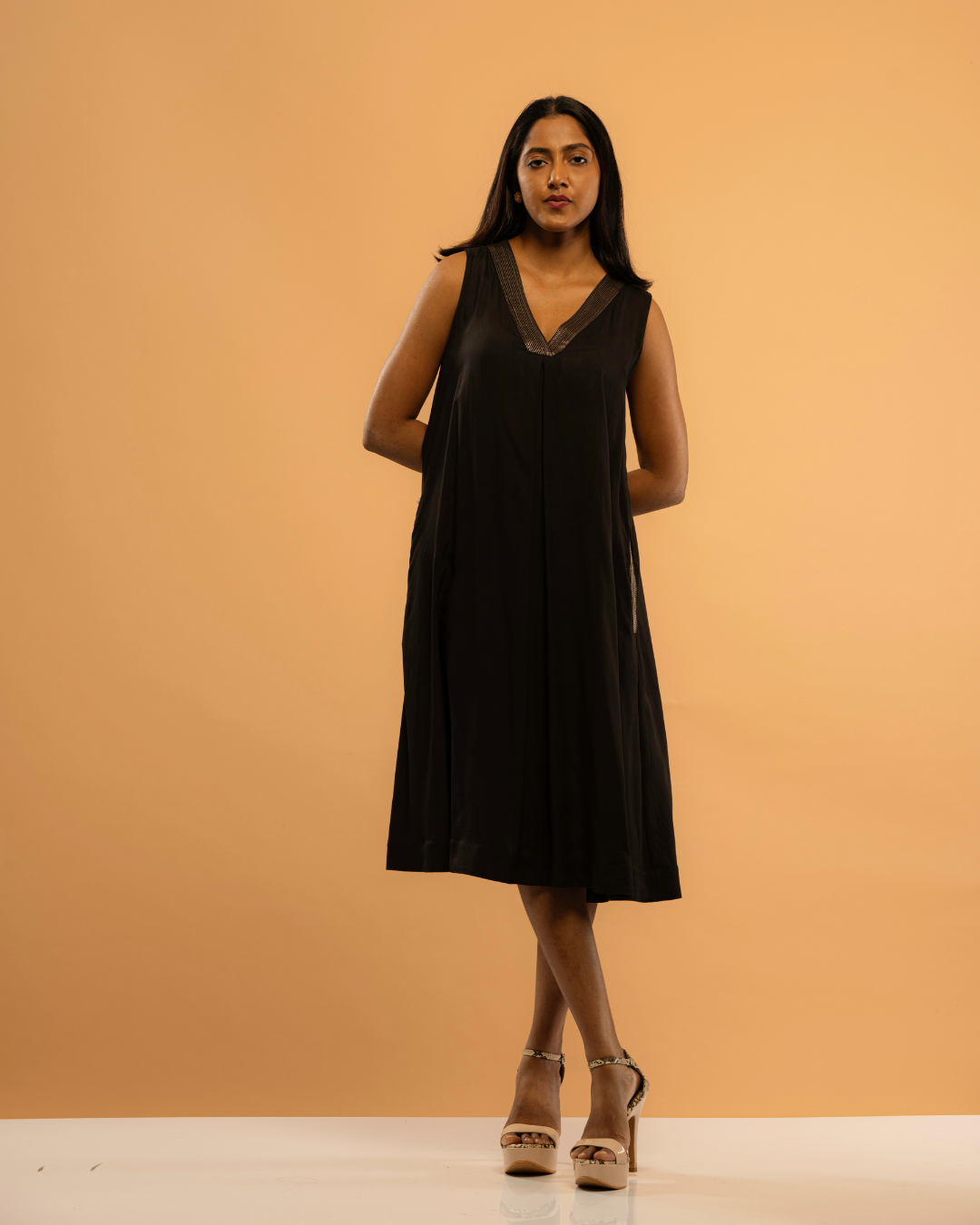 Midnight Mirage V-neck Dress