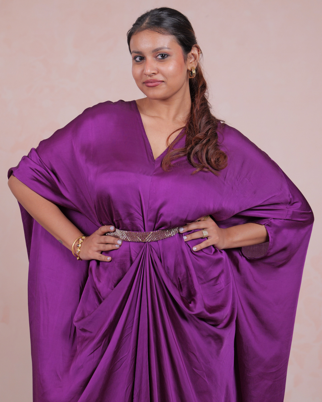 Mystic Purple Belted Kaftan
