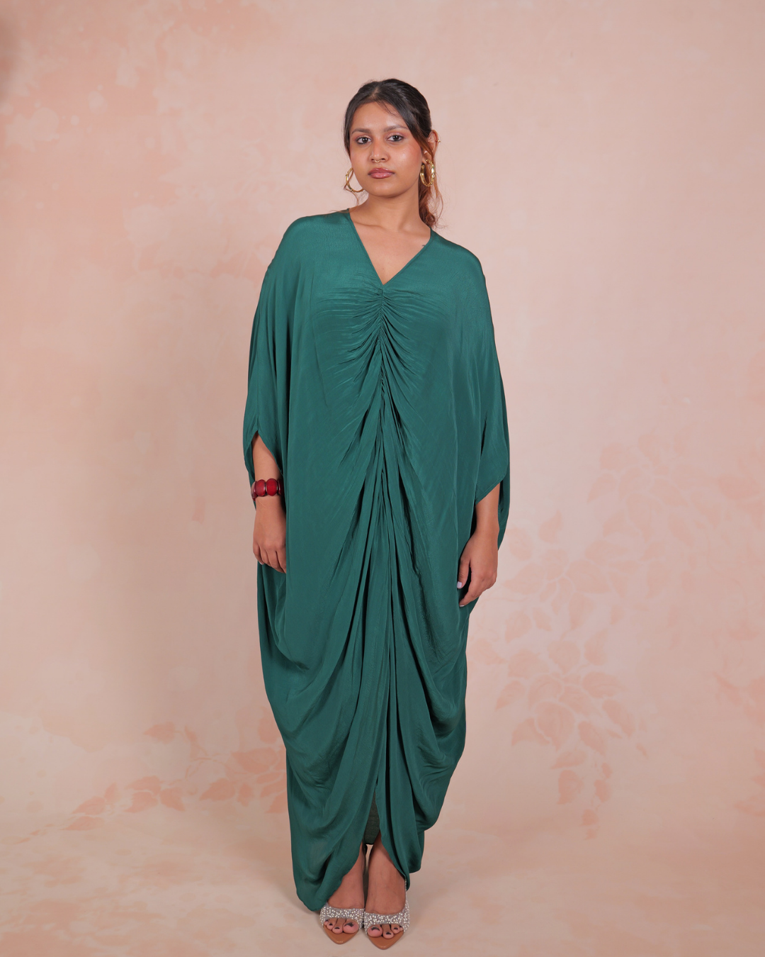 Emerald Green Ruched Kaftan