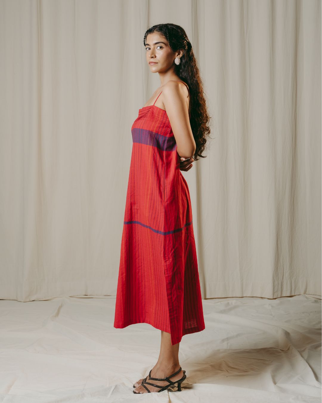 Odessa Red Handwoven Shift Dress