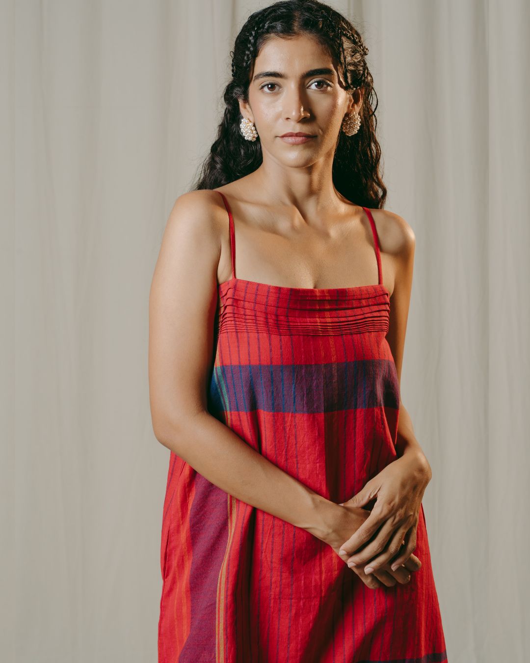 Odessa Red Handwoven Shift Dress