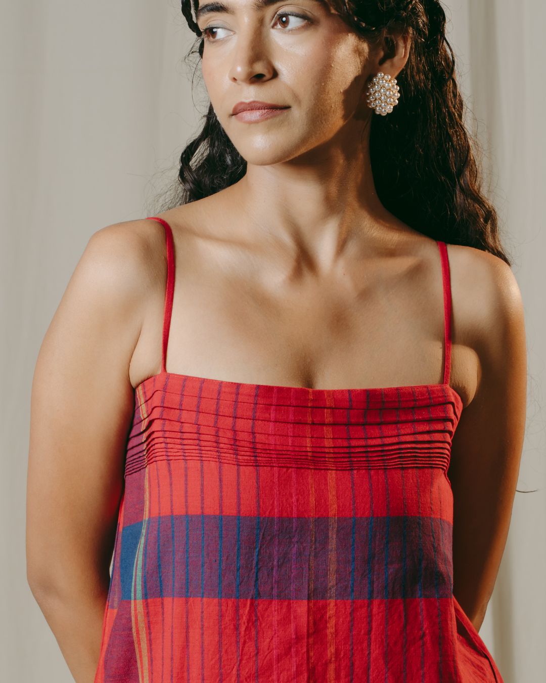 Odessa Red Handwoven Shift Dress