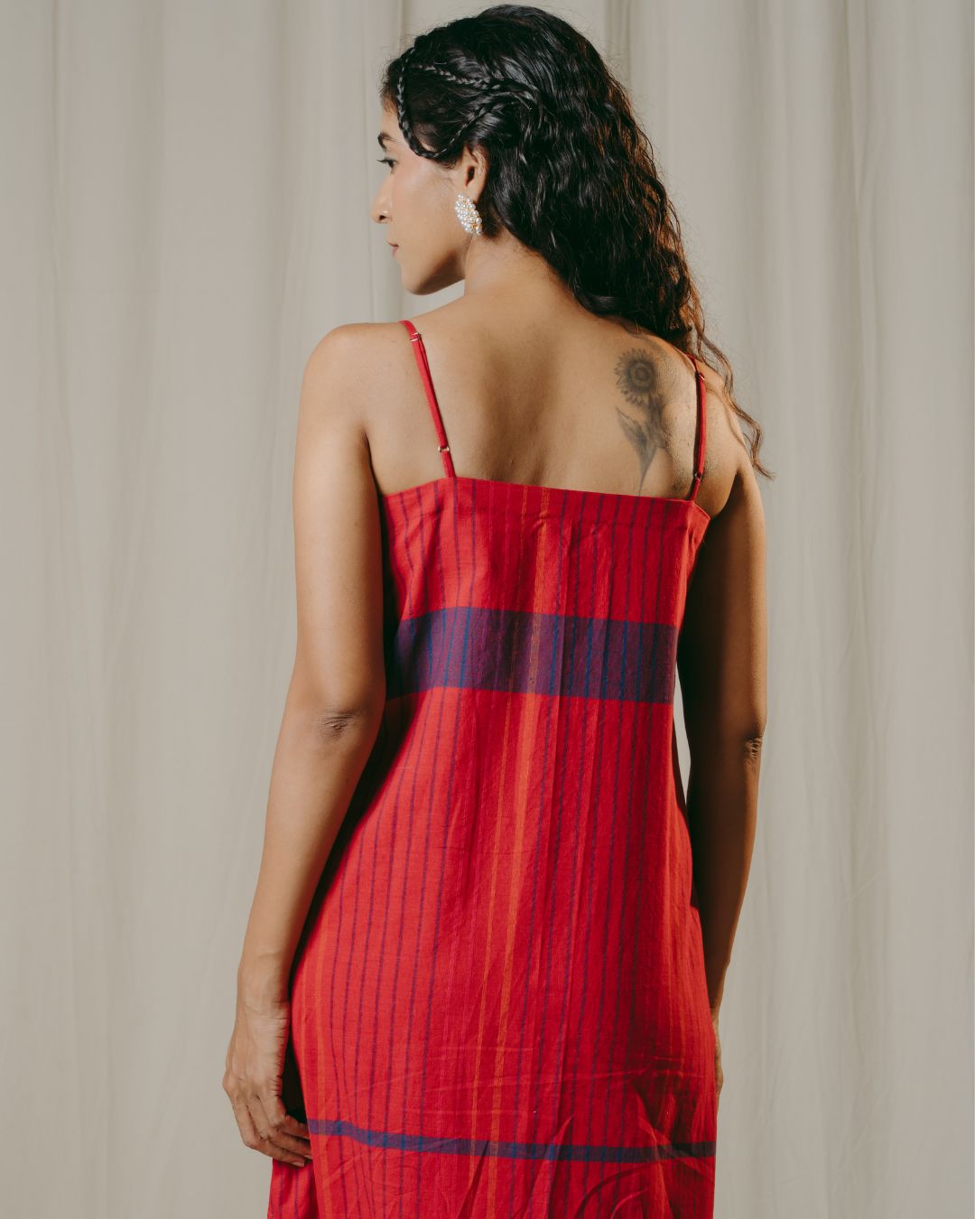 Odessa Red Handwoven Shift Dress
