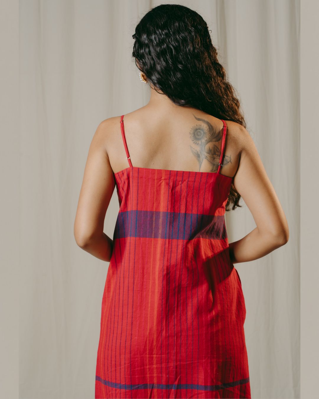 Odessa Red Handwoven Shift Dress