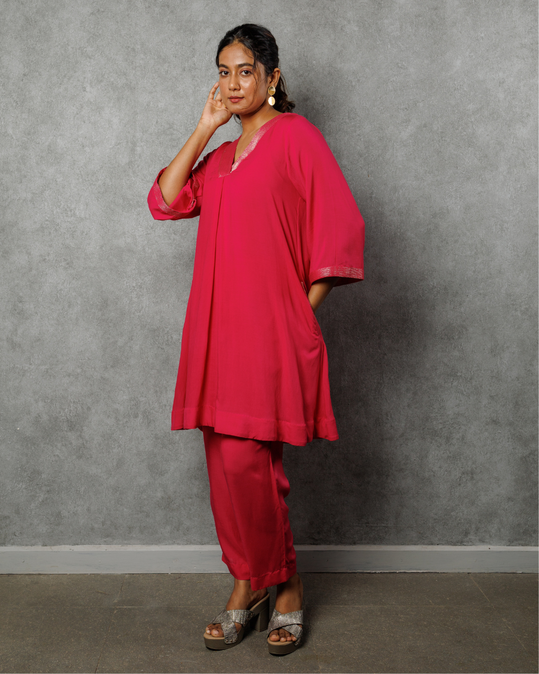 Hot Pink Kurta Set