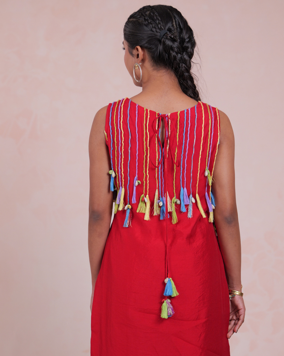 Layika Red Tunic Pant Set